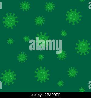Coronavirus sans couture. Fond vert Covid-19. Illustration vectorielle Illustration de Vecteur
