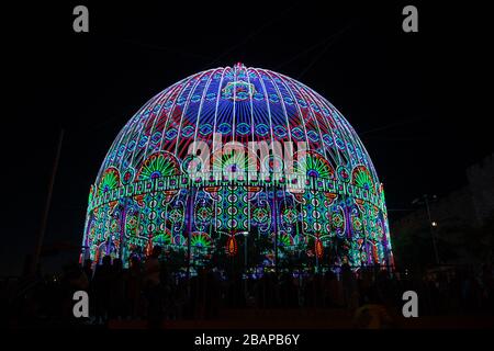 La Cupola allumée à Jérusalem Festival de la lumière - Culture d'Israël Banque D'Images