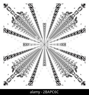 Araignée arabesque abstraite comme illusion croisée perspective Design noir sur fond transparent sans couture Illustration de Vecteur