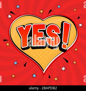 OUI signe. Bulle de discours dans le style de bande dessinée Illustration de Vecteur