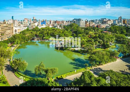 vue aérienne du parc zhongshan à taichung, taïwan Banque D'Images