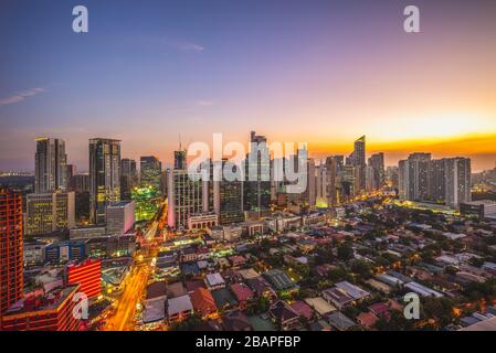 Skyline de makati à Manille, Philippines Banque D'Images