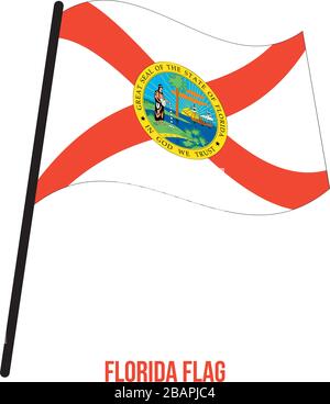 Florida (États-Unis De brandir le drapeau de l'État) Vector Illustration sur fond blanc. Drapeau des États-Unis d'Amérique. Illustration de Vecteur