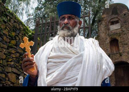 Debre Berhan Selassie église ou Trinité et Mountain Light à Gondar, région d'Amhara, Ethiopie Banque D'Images