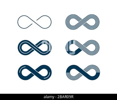 Six symboles isolés de l'interminable écusson géométrique Illustration de Vecteur