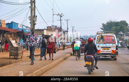 Dans les rues de Kampala, la capitale de l'Ouganda Banque D'Images