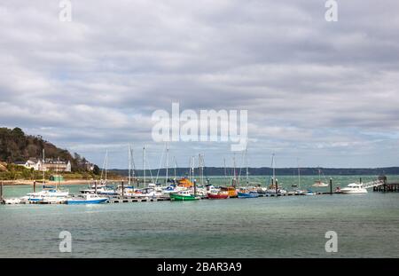 Crosshaven, Cork, Irlande. 29 mars 2020. En raison des restrictions actuelles du gouvernement en ce qui concerne le Covid-19, l'utilisation des bateaux de loisirs est limitée en cas d'urgence. La photo montre des bateaux attachés à la marina de Crosshaven, Co. Cork, Irlande. - crédit; David Creedon / Alay Live News Banque D'Images