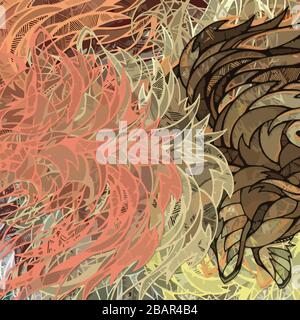 Arrière-plan abstrait texture floue de formes de lignes colorées et de taches de peinture. Illustration de Vecteur