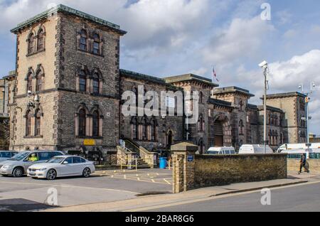 LONDRES- extérieur de la prison de sa Majesté Wandsworth, une prison pour hommes de catégorie B dans le sud-ouest de Londres Banque D'Images