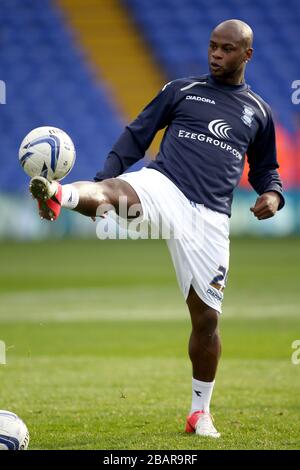 Leroy Lita de Birmingham City lors de l'échauffement Banque D'Images