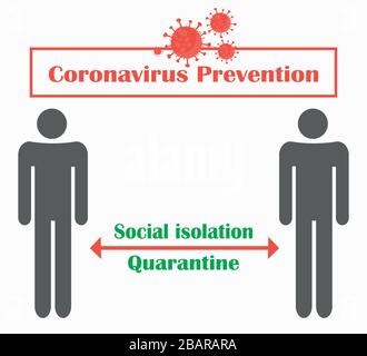 Isolement social et quarantaine pendant la pandémie de coronavirus - icône plate vectorielle sur fond blanc Illustration de Vecteur