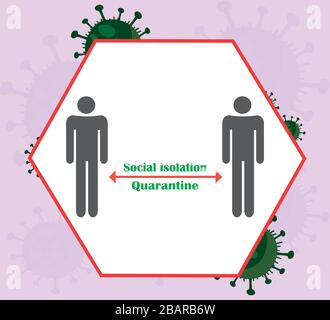 Isolement social et quarantaine pendant la pandémie de coronavirus - illustration vectorielle Illustration de Vecteur