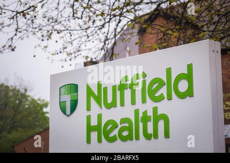 Nuffield Health - une chaîne de gyms et d'hôpitaux de santé et de bien-être à travers le Royaume-Uni. Banque D'Images
