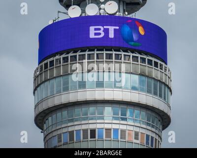 La BT Tower, un bâtiment de Londres et siège de la compagnie multinationale britannique de télécommunications Banque D'Images