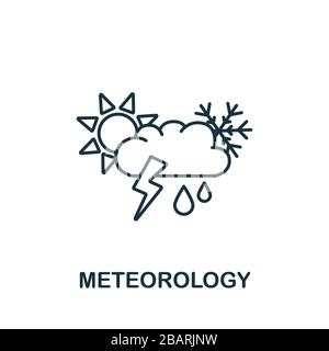 Icône de météorologie de la collection scientifique. Symbole de météorologie par éléments de ligne simple pour les modèles, la conception Web et les infographies Banque D'Images