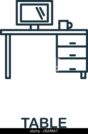 Icône de tableau de la collection d'outils de bureau. Icône Tableau de lignes simple pour les modèles, la conception Web et les infographies Illustration de Vecteur