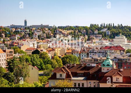 Vue aérienne sur la ville de Prague (République Tchèque) Banque D'Images