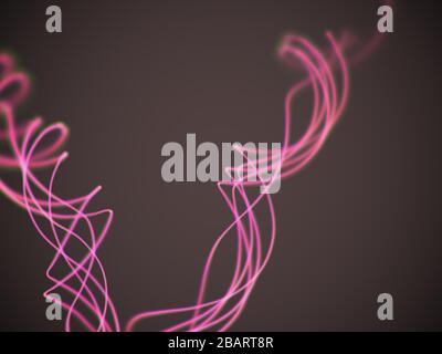 Lignes RVB ondulées abstraites en mouvement sur fond bleu foncé. Illustration de Vecteur