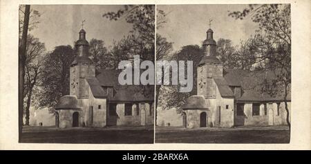 Chapelle notre-Dame-de-grâce d'Équemauville, Honfleur, vers 1855 Banque D'Images