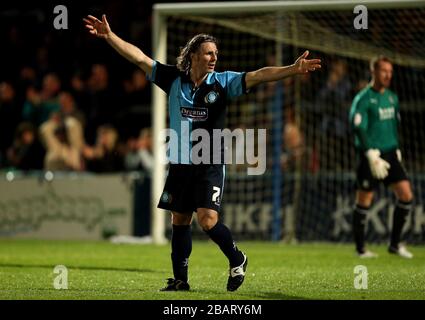 Le Manager de joueur intérimaire de Wycombe Wanderers Gareth Ainsworth Banque D'Images