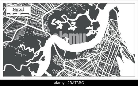Natal Brésil City Map dans Retro style. Carte des contours. Illustration vectorielle. Illustration de Vecteur