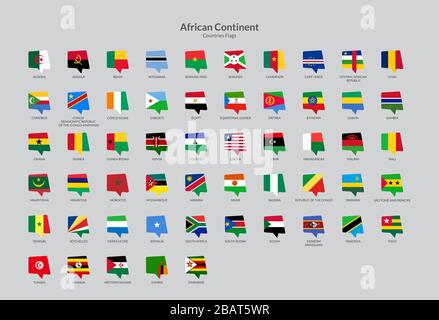 Collection d'icônes des pays du continent africain Illustration de Vecteur