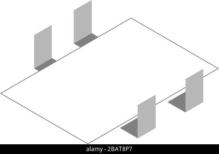 Vecteur tridimensionnel de table avec chaises Illustration de Vecteur
