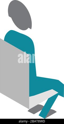 Femme d'affaires vectorielle en 3 dimensions assise sur chaise Illustration de Vecteur