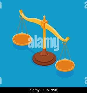 le concept d'équilibre des échelles isométriques fait son choix Illustration de Vecteur