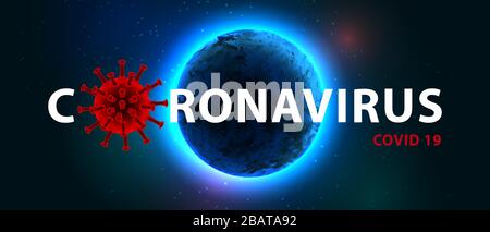 Chine pathogènes virus de la grippe respiratoire covid cellules. Nouveau nom officiel de la maladie de Coronavirus nommé COVID-19. Coronavirus. Illustration vectorielle. Illustration de Vecteur