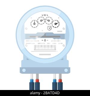 Compteur d'alimentation en électricité, icône de compteur électrique, compteur analogique Illustration de Vecteur