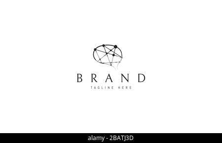 Logo vectoriel sur lequel une image abstraite de la lettre du cerveau. Illustration de Vecteur