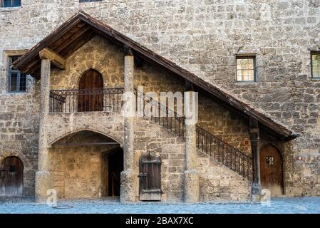 Les tribunaux du château de Burghausen, Burghausen/Bavaria, Allemagne Banque D'Images