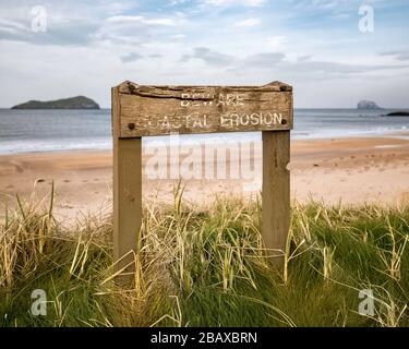 Plage vide à North Berwick, East Lothian, Écosse, en raison de la menace de Coronavirus. Banque D'Images