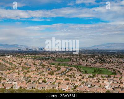 Belle résidence de MacDonald Ranch avec vue sur le Strip à Henderson, Nevada Banque D'Images