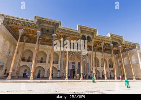 Mosquée Bolo Hauz, Boukhara, Buchara, Ouzbékistan, Asie centrale, Asie Banque D'Images