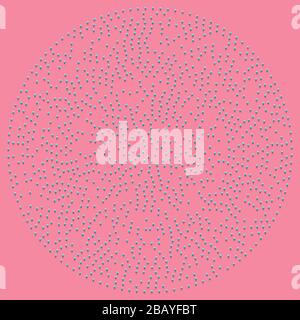 Points aléatoires, cercles abstraits. Taches, pointillés radiaux, rayonnants, illustration géométrique circulaire. Polka-points, pointilliste, pointillisme design élémen Illustration de Vecteur