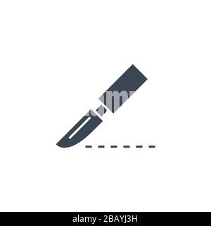 Icône de glyphe vectoriel lié au scalpel. Illustration de Vecteur