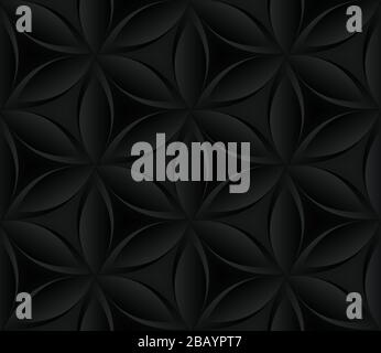Motif fleuri noir sans couture. Répétition de l'arrière-plan abstrait foncé floral Illustration de Vecteur