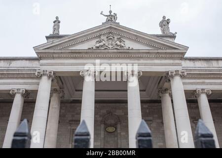 La Chambre du Parlement de Dublin abritait maintenant la Banque d'Irlande. Dublin, Irlande Banque D'Images