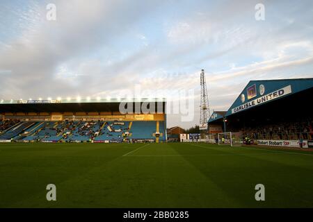 Vue générale sur Brunton Park, où se trouve Carlisle United. Banque D'Images