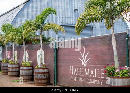 Hali'imaile, Maui, Hawaï, où deux producteurs locaux, Maui Gold et Pau Vodka, ont commencé à produire de l'aseptisant pour le covid-19 Banque D'Images