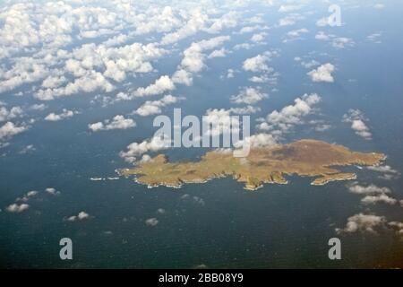 Fair Isle de l'air, Shetland, Ecosse, Royaume-Uni. Banque D'Images