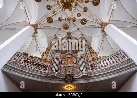 Orgue à l'église Trinitatis à Copenhague, Danemark, Europe Banque D'Images