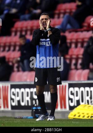 Le directeur de Wigan Athletic, Owen Coyle. Banque D'Images