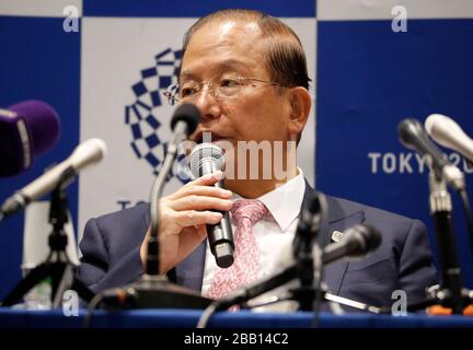 Tokyo, Japon. 30 mars 2020. Toshiro Muto, chef de la direction du Comité organisateur de Tokyo 2020, assiste à une conférence de presse après la réunion du Conseil exécutif de Tokyo 2020 à Tokyo, Japon le 30 mars 2020. REUTERS/Issei Kato/Pool Credit: POOL/ZUMA Wire/Alay Live News Banque D'Images