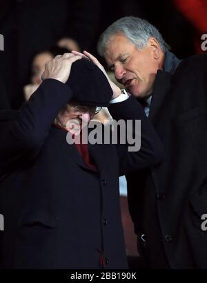 Ancien directeur de Manchester United Sir Alex Ferguson (à gauche) et ancien vice-président de la FA David Gill Banque D'Images