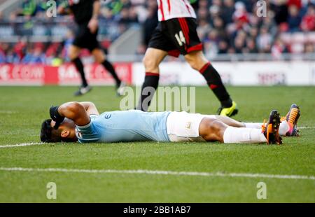 Sergio Aguero de Manchester City est déjecté après une occasion manquée Banque D'Images