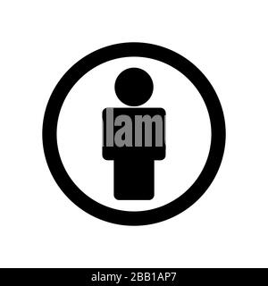 Icône homme noir en cercle - illustration vectorielle isolée en blanc Illustration de Vecteur