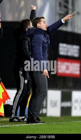 Scott Parker, responsable de Fulham, lors du match du championnat Sky Bet contre Fulham au Craven Cottage. Banque D'Images